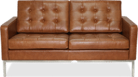 Knoll 2 Seater Sofa Premium Leather/Dark Tan image.