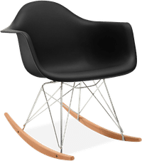 RAR Style Plastic Rocking Chair    Black/Light Wood image.