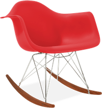 RAR Style Plastic Rocking Chair    Red/Dark Wood image.