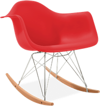 RAR Style Plastic Rocking Chair    Red/Light Wood image.