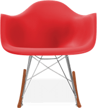 RAR Style Plastic Rocking Chair    Red/Dark Wood image.