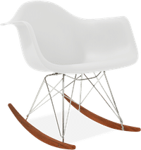 RAR Style Plastic Rocking Chair    White/Dark Wood image.