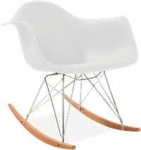 RAR Style Plastic Rocking Chair    White/Light Wood image.