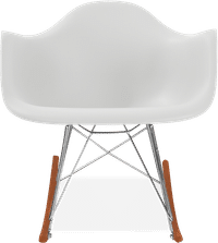 RAR Style Plastic Rocking Chair    White/Dark Wood image.