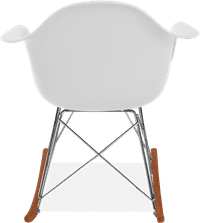 RAR Style Plastic Rocking Chair    White/Dark Wood image.