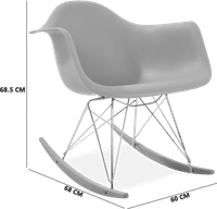 RAR Style Plastic Rocking Chair    Light Grey/Light Wood image.