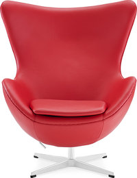 The Egg Chair Italian Leather/With piping/Red image.