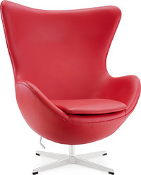 The Egg Chair Italian Leather/With piping/Red image.