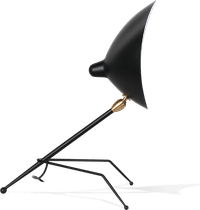 Serge Mouille Style Tripod Lamp Black image.