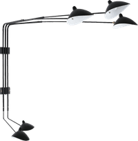 Serge Mouille Five - Arm Wall Lamp Black image.