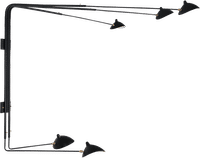 Serge Mouille Five - Arm Wall Lamp Black image.