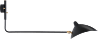 Serge Mouille One Curved Arm Wall Lamp Black image.