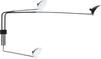 Serge Mouille Three - Arm Wall Lamp Black image.