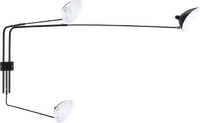Serge Mouille Three - Arm Wall Lamp Black image.