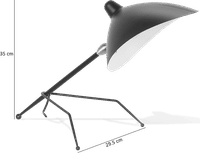 Serge Mouille Style Tripod Lamp Black image.