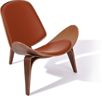 Shell Chair (CH07) Italian Leather/Dark Tan/Rosewood image.