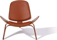 Shell Chair (CH07) Italian Leather/Dark Tan/Rosewood image.