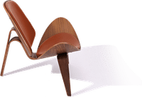Shell Chair (CH07) Italian Leather/Dark Tan/Rosewood image.
