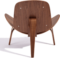 Shell Chair (CH07) Italian Leather/Red/Walnut Veneer image.
