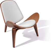 Shell Chair (CH07) Italian Leather/White/Rosewood image.