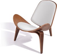 Shell Chair (CH07) Italian Leather/White/Rosewood image.