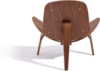 Shell Chair (CH07) Italian Leather/White/Walnut Veneer image.