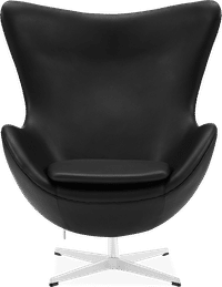 The Egg Chair Italian Leather/With piping/Black image.