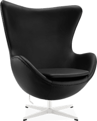 The Egg Chair Italian Leather/With piping/Black image.
