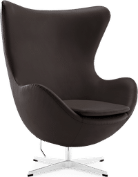 The Egg Chair Italian Leather/Without piping/Dark Brown image.