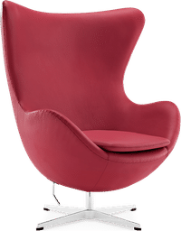 The Egg Chair Italian Leather/Without piping/Red image.