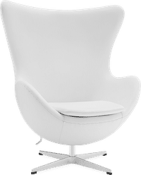 The Egg Chair Italian Leather/Without piping/White image.