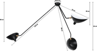 Spider Ceiling Lamp 3 Still Arms Black image.