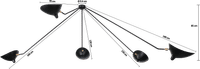 Spider Ceiling Lamp 5 Still Arms Black image.