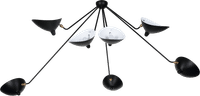 Spider Ceiling Lamp 7 Still Arms Black image.
