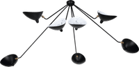 Spider Ceiling Lamp 7 Still Arms Black image.