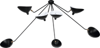 Spider Ceiling Lamp 7 Still Arms Black image.