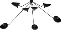 Spider Ceiling Lamp 7 Still Arms Black image.