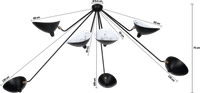 Spider Ceiling Lamp 7 Still Arms Black image.