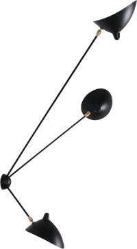 Spider Wall Lamp 3 Arms Black image.