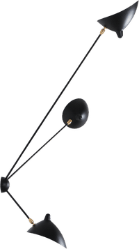 Spider Wall Lamp 3 Arms Black image.
