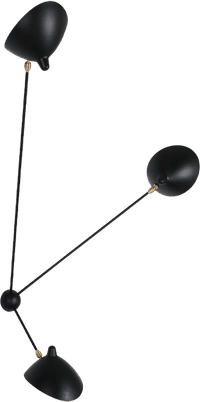 Spider Wall Lamp 3 Arms Black image.