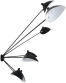 Spider Wall Lamp 7 Arms Black image.