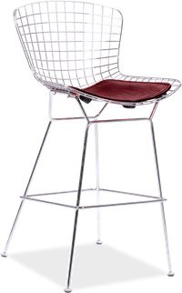 Wire Bar Stool Deep Red image.