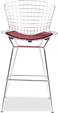 Wire Bar Stool Deep Red image.