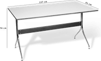 Swag Leg Rectangular Dining Table  White image.