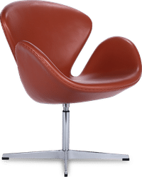 The Swan Chair  Premium Leather/Without piping/Caramel Aniline image.