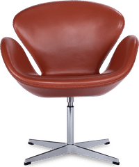 The Swan Chair  Premium Leather/Without piping/Caramel Aniline image.