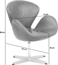 The Swan Chair  Premium Leather/With piping/Dark Tan image.