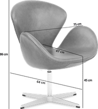 The Swan Chair  Premium Leather/Without piping/Caramel Aniline image.