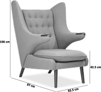 Teddy Bear Chair Wool/Black image.